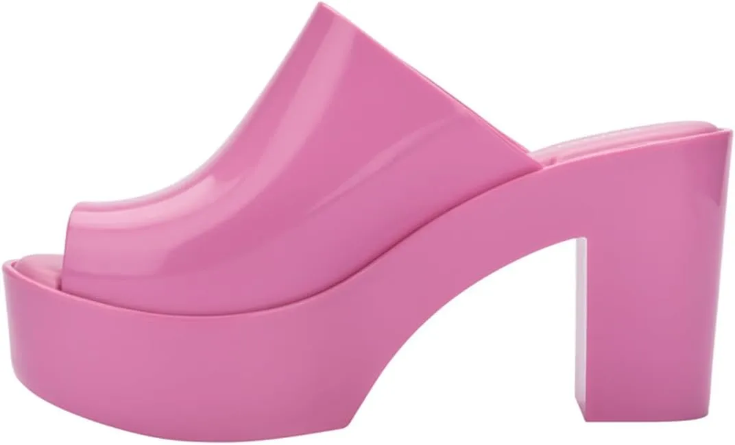Melissa Mule Heel Collection - Fashion Sandal for Women - Iridescent Comfortable Mule Style - High-Shine Upper with Bubblegum Scent - Chic and Sophisticated