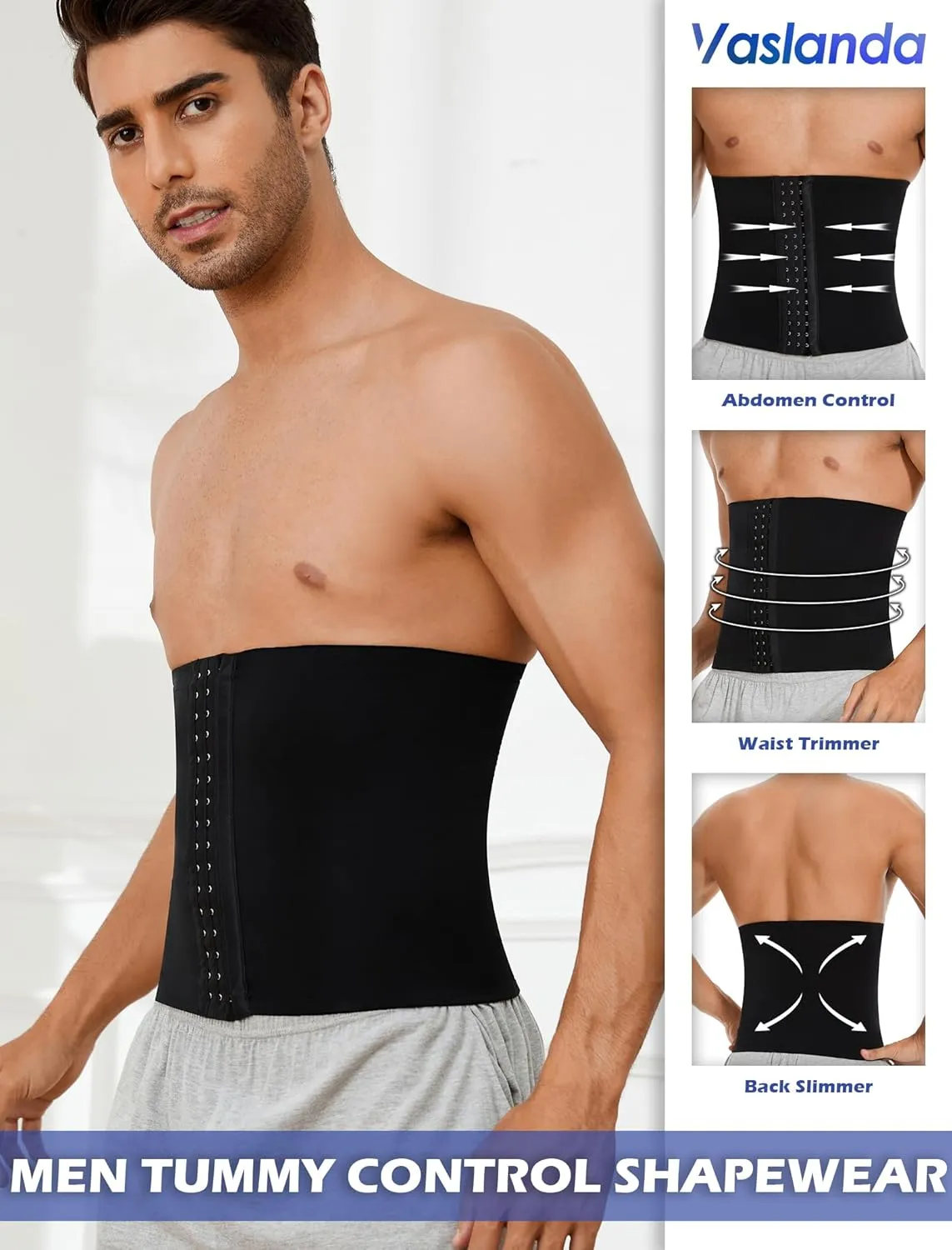 Men Waist Trainer Firm Belly Fat Tummy Control Shapewear Girdle Stomach Band Weight Loss Workout Trimmer Belt