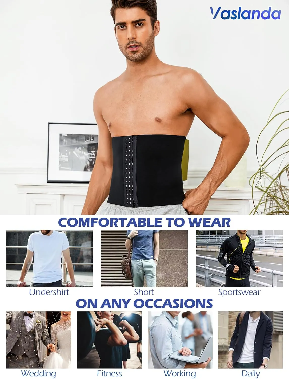 Men Waist Trainer Firm Belly Fat Tummy Control Shapewear Girdle Stomach Band Weight Loss Workout Trimmer Belt
