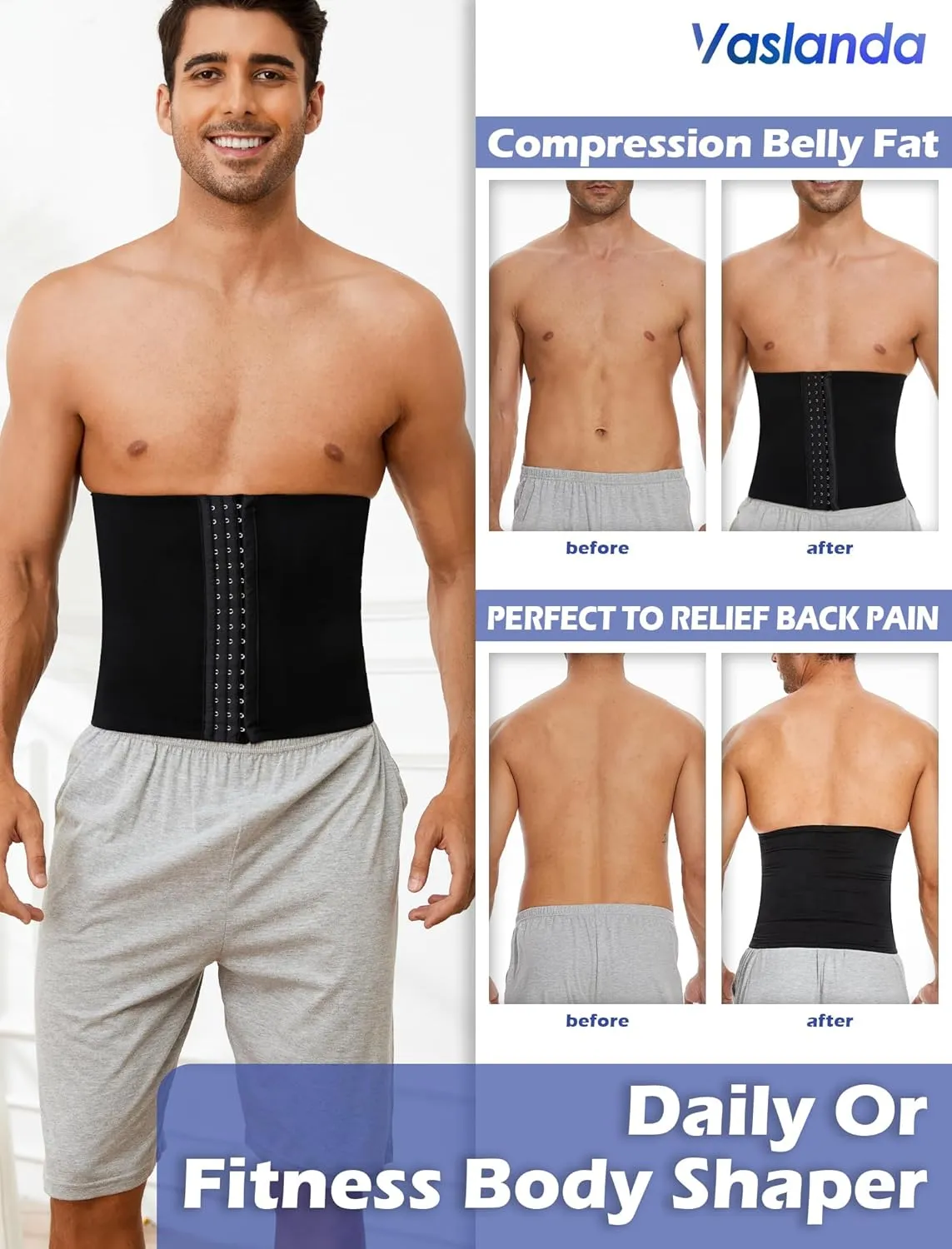 Men Waist Trainer Firm Belly Fat Tummy Control Shapewear Girdle Stomach Band Weight Loss Workout Trimmer Belt