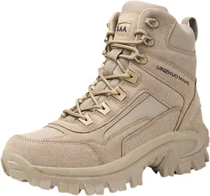 Men Water Proof Hiking and Camping Boots Comfortable and Breathable Side Zipper Non Slip Durable All Weather Boots Men