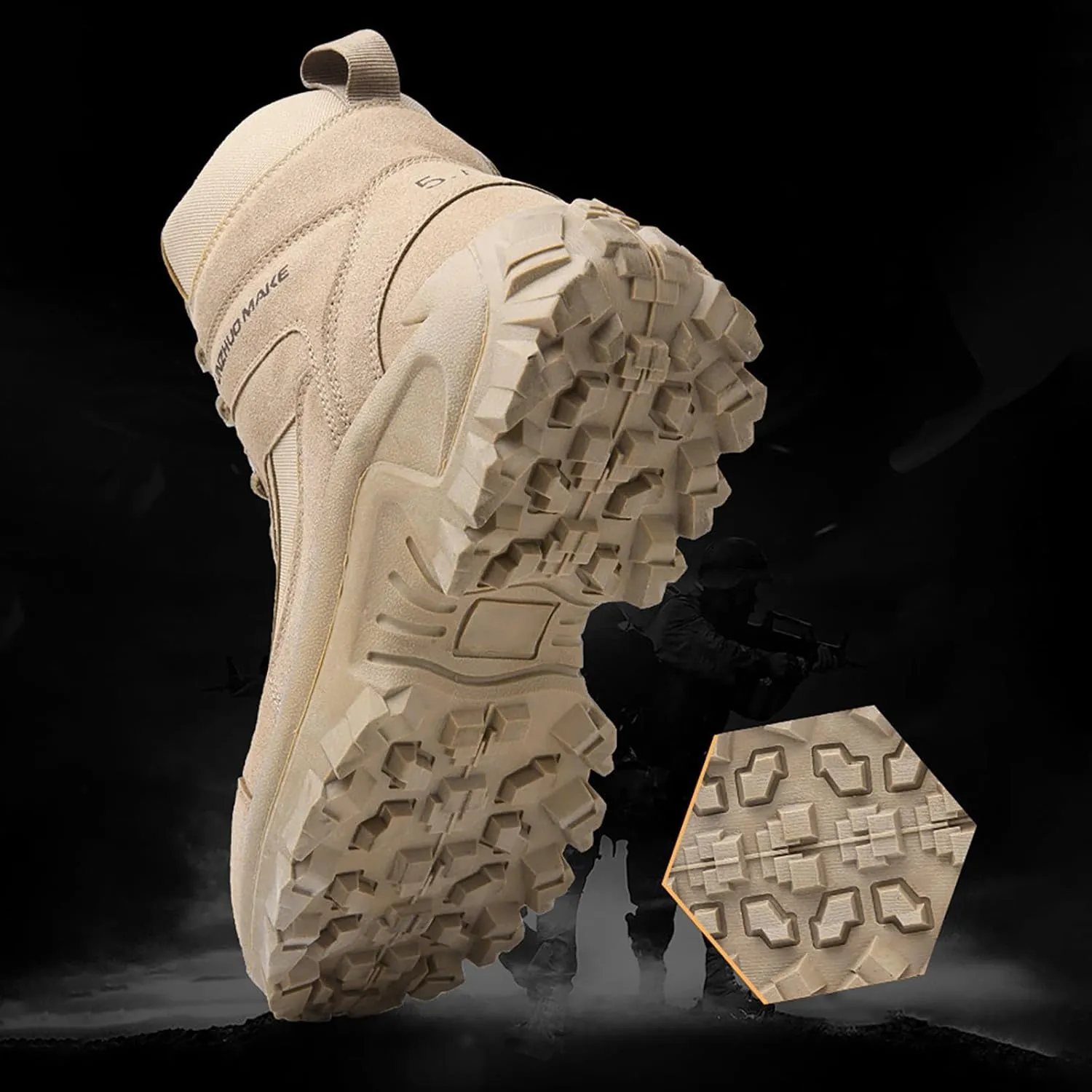 Men Water Proof Hiking and Camping Boots Comfortable and Breathable Side Zipper Non Slip Durable All Weather Boots Men