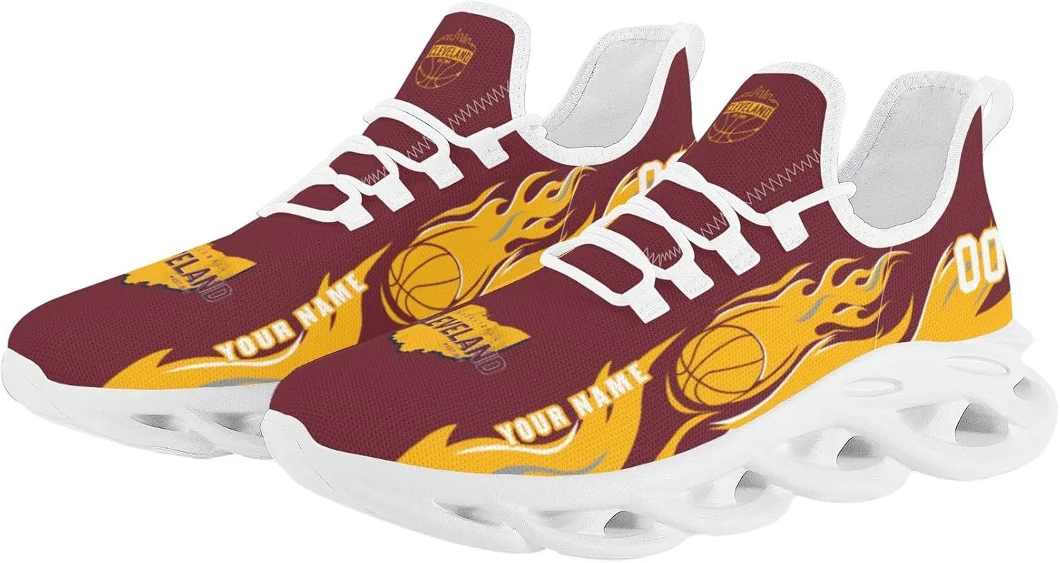 Men's Custom Basketball Flex Control Sneakers Personalized Breathable Fan Gift Name Number Workout Athletic Gym Slip-on Shoes