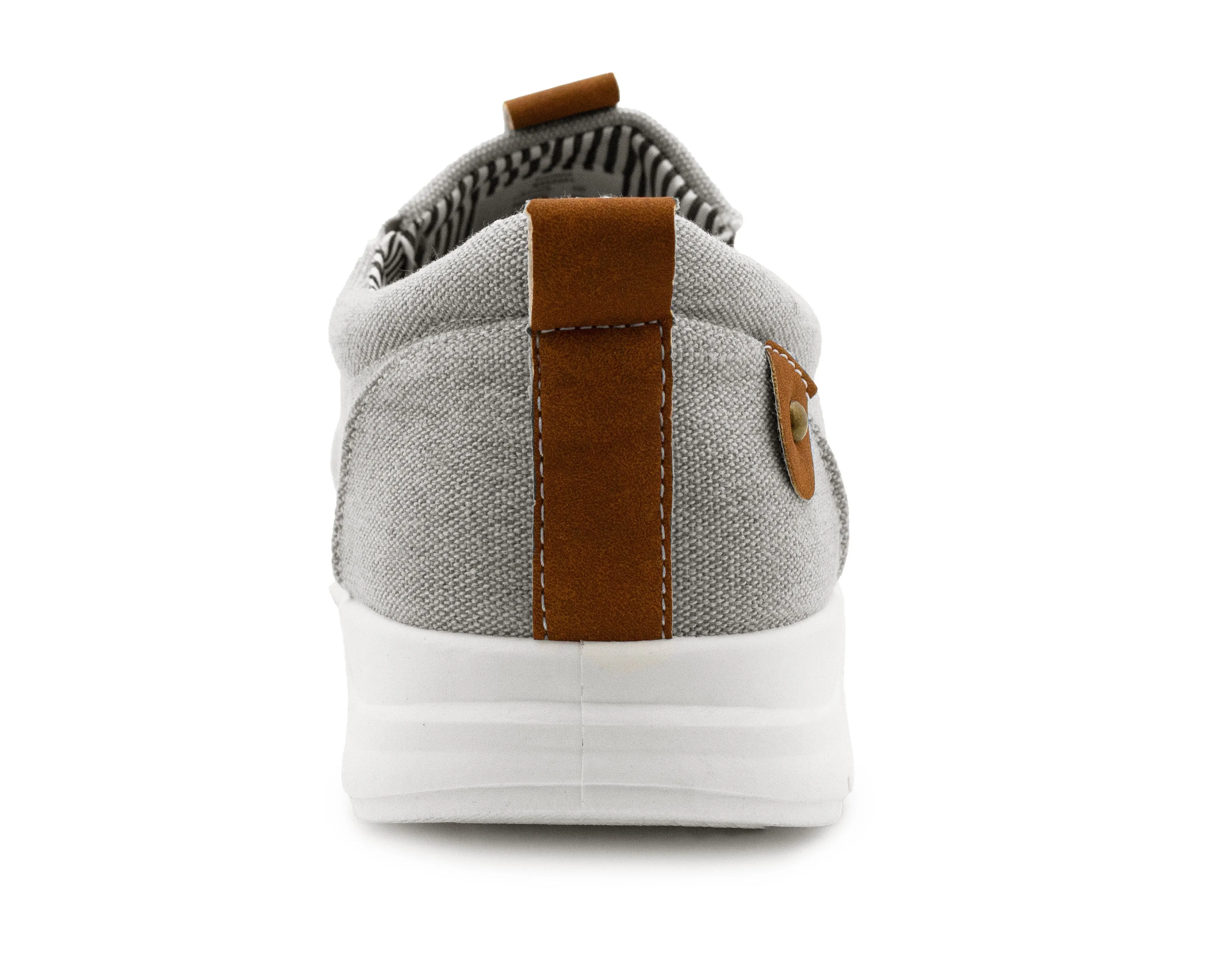 Mens Grey Canvas Slip On Trainers Elastic Twin Gusset Denim Casual Fashion Trainer Sneaker Pumps