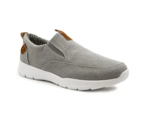 Mens Grey Canvas Slip On Trainers Elastic Twin Gusset Denim Casual Fashion Trainer Sneaker Pumps