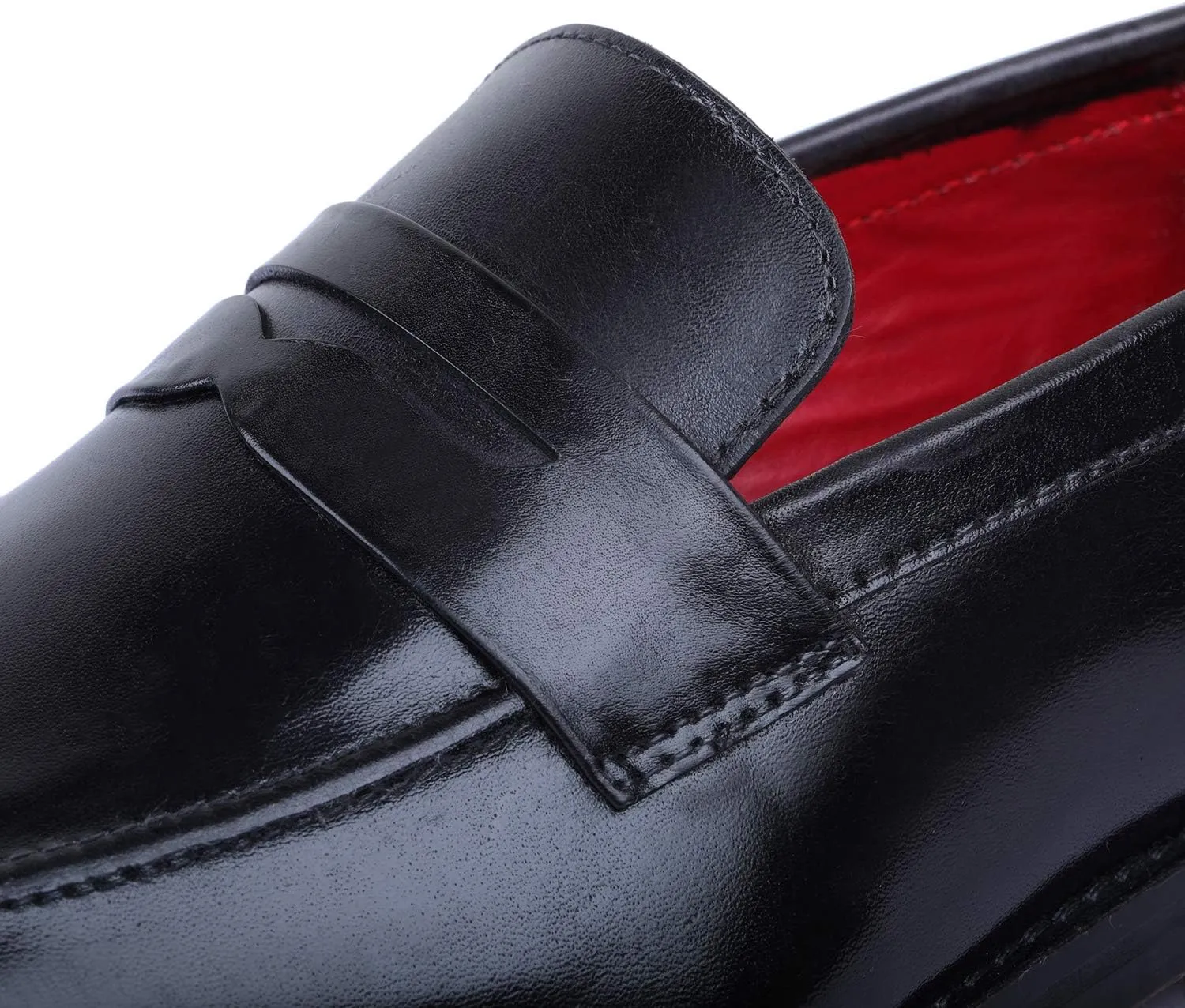 Men's Handcrafted Genuine Leather Penny Slip-On Leather Lined Loafer