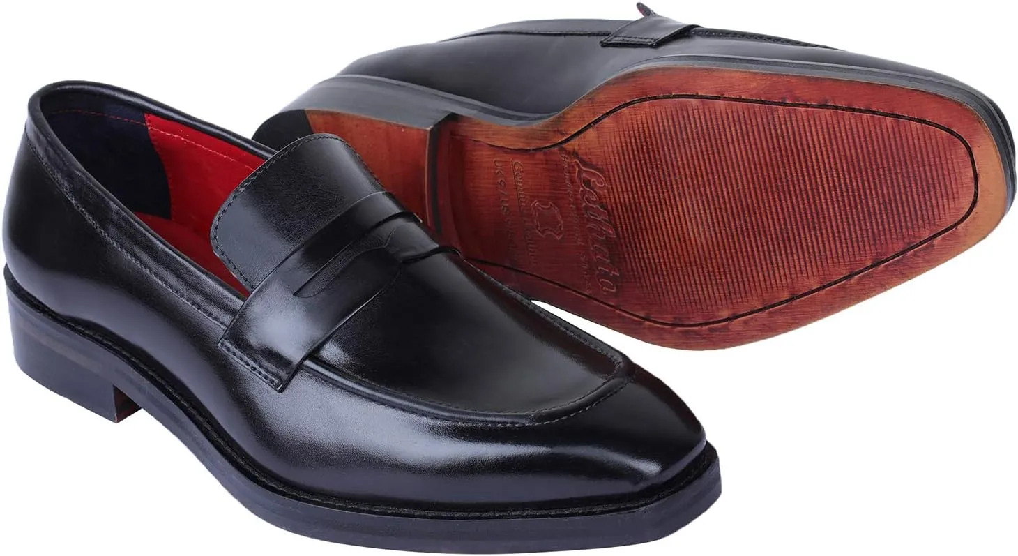 Men's Handcrafted Genuine Leather Penny Slip-On Leather Lined Loafer