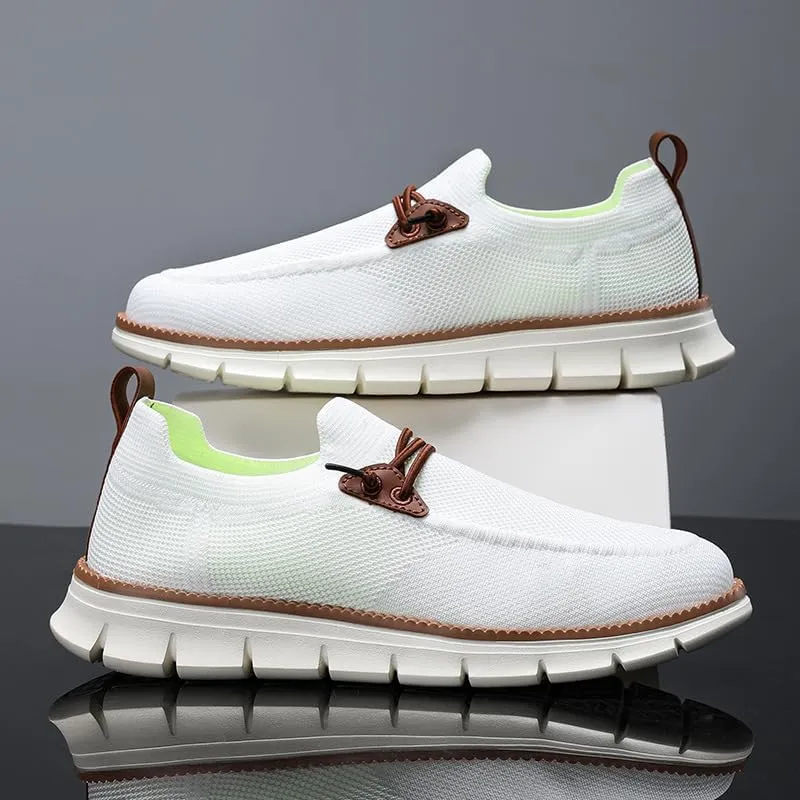 Mens Loafers Shoes Oxfords Lace Up Mesh Slip on Shoes Casual Comfortable Lightweight Fashion Walking Sneakers Slippers Dress Breathable Business Sneakers Outdoor Work Sports Soft Sole Shoe