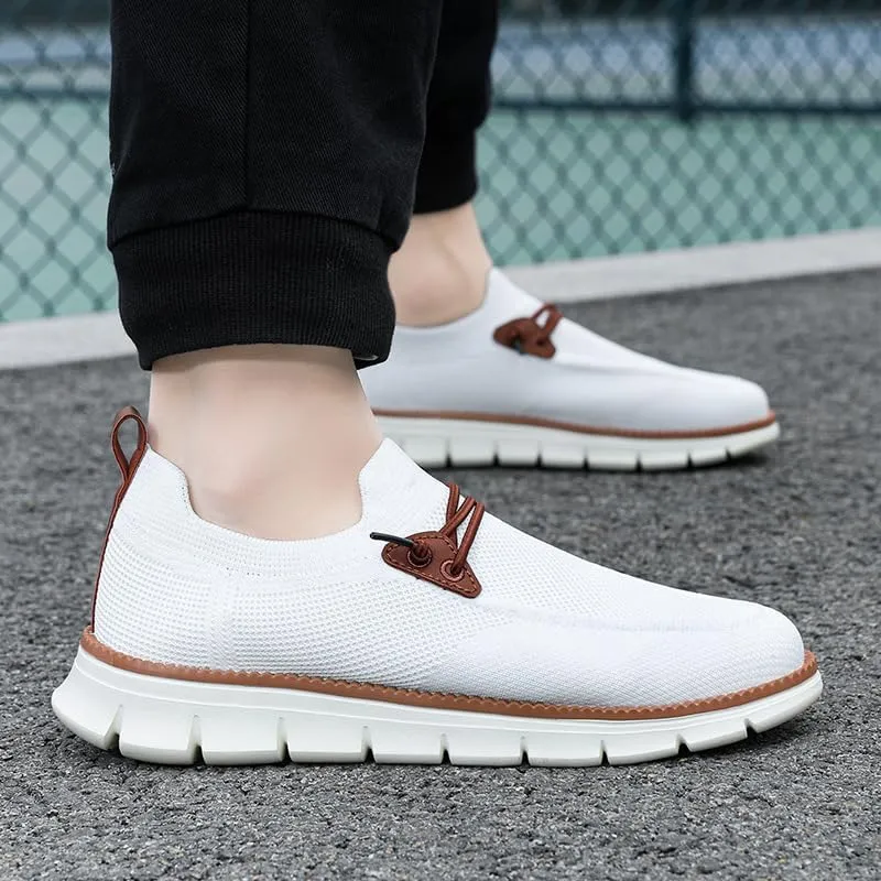 Mens Loafers Shoes Oxfords Lace Up Mesh Slip on Shoes Casual Comfortable Lightweight Fashion Walking Sneakers Slippers Dress Breathable Business Sneakers Outdoor Work Sports Soft Sole Shoe