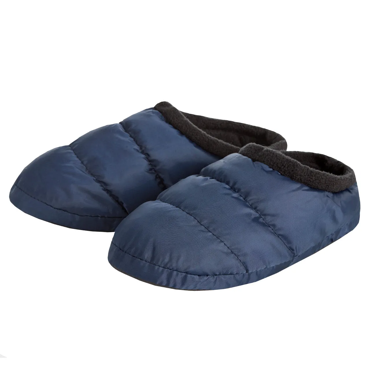 Mens Nylon Insole Polar Fleece Slippers Navy