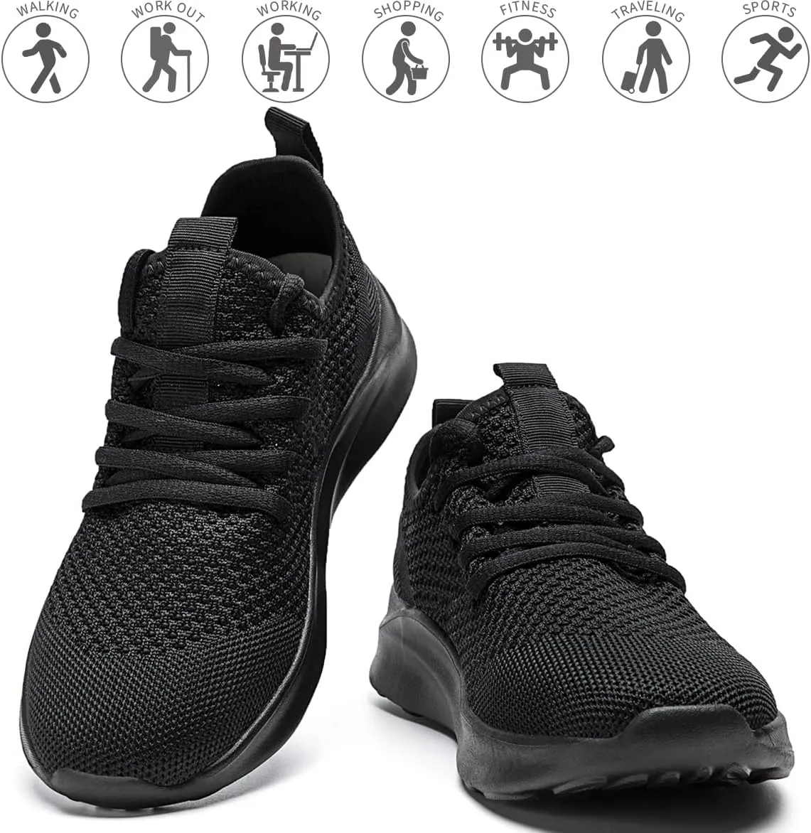 Men's Running Walking Shoes Sneakers Tennis Fitness Athletic Shoes Non Slip On Sports Casual Workout Shoe Lightweight Comfortable Gym Fashion Breathable Mesh Trainer