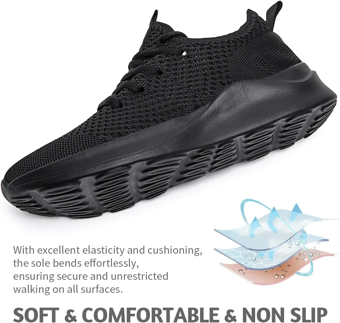 Men's Running Walking Shoes Sneakers Tennis Fitness Athletic Shoes Non Slip On Sports Casual Workout Shoe Lightweight Comfortable Gym Fashion Breathable Mesh Trainer