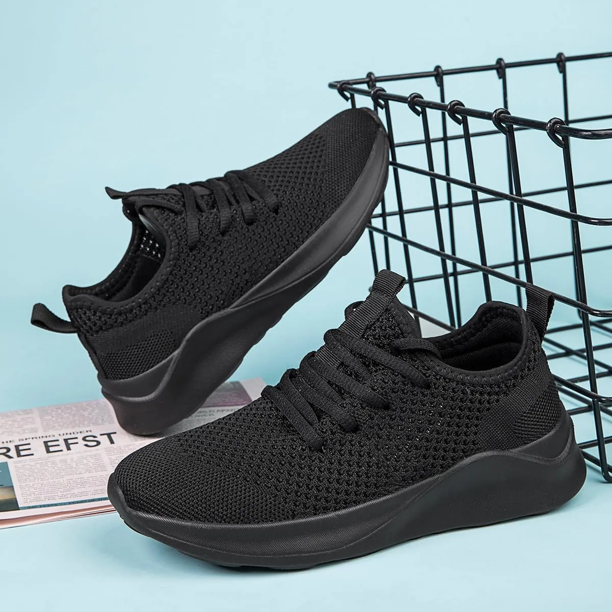 Men's Running Walking Shoes Sneakers Tennis Fitness Athletic Shoes Non Slip On Sports Casual Workout Shoe Lightweight Comfortable Gym Fashion Breathable Mesh Trainer