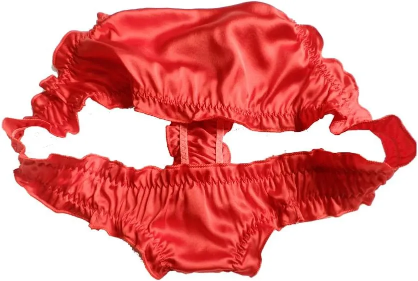 Men's Silk Panties Thongs Sissy Panties Bikini Briefs Crossdress Lingerie