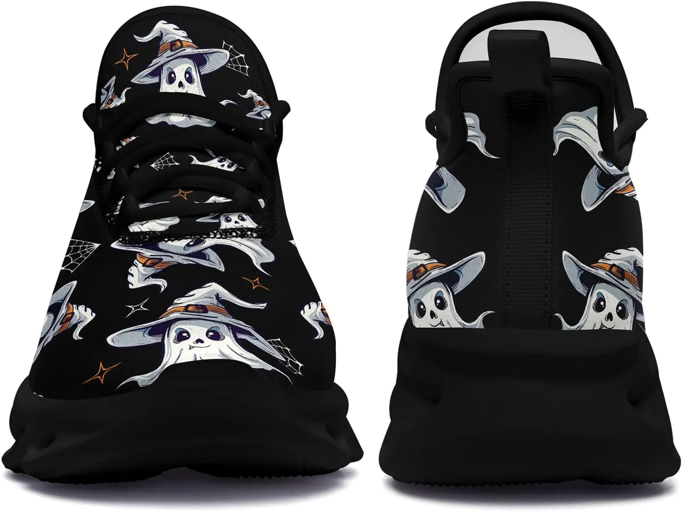 Men's Skull Gothic Running Shoes Lightweight Breathable Sport Shoes for Women Cushion Slip On Walking Sneaker