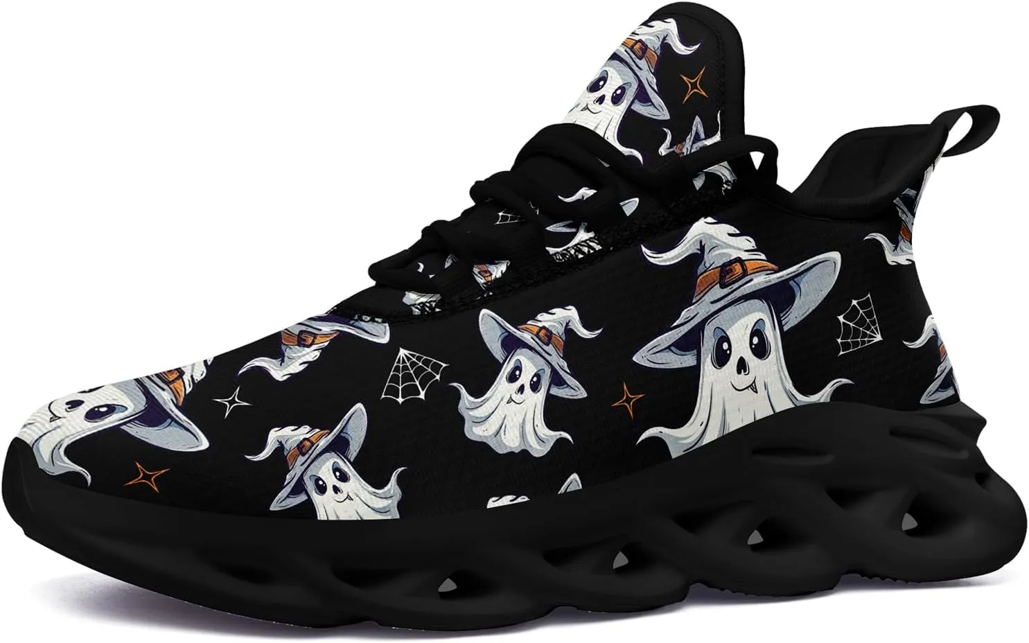 Men's Skull Gothic Running Shoes Lightweight Breathable Sport Shoes for Women Cushion Slip On Walking Sneaker