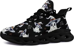 Men's Skull Gothic Running Shoes Lightweight Breathable Sport Shoes for Women Cushion Slip On Walking Sneaker