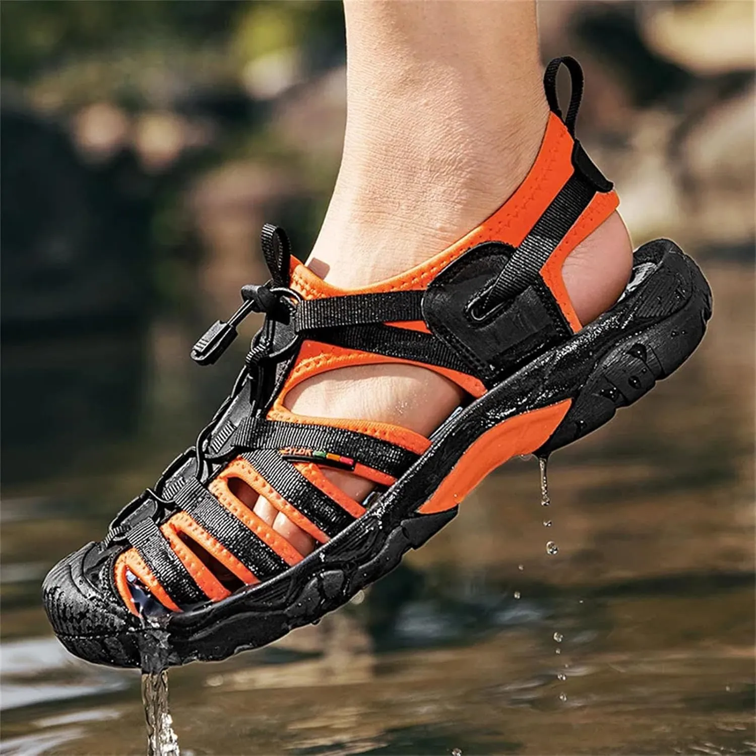 Men's Soft Sole Leather Sandals - Cushioned Beach Shoes with Breathable Design