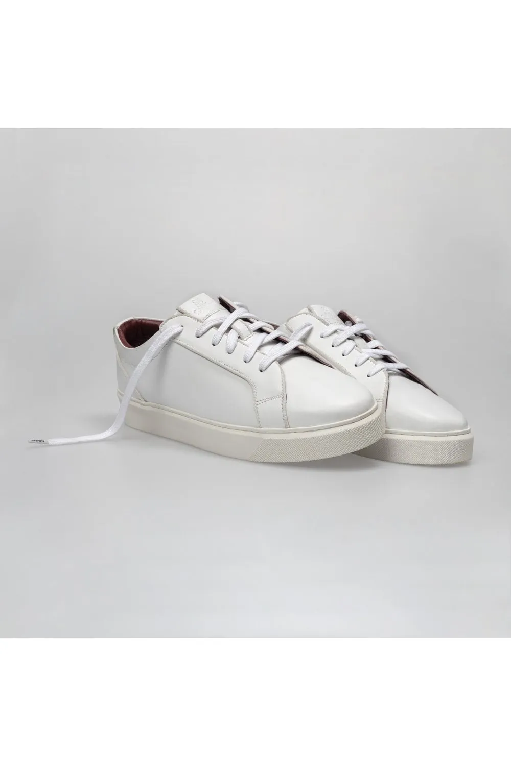Men's Thick Rubber Sole Lace Up Sneakers - White