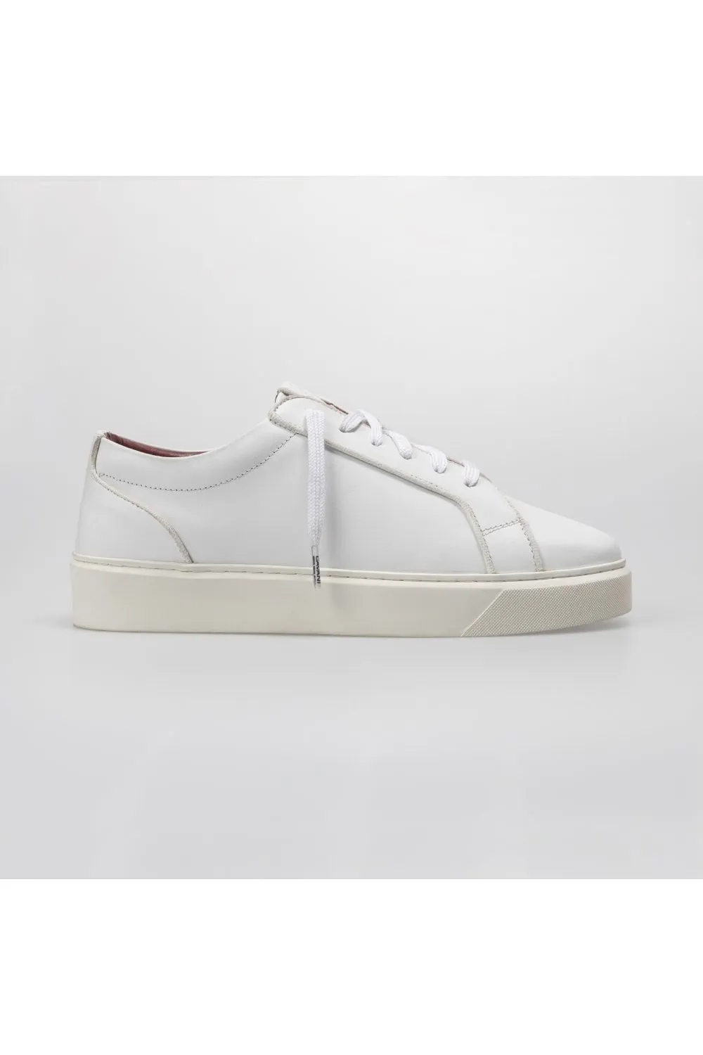 Men's Thick Rubber Sole Lace Up Sneakers - White