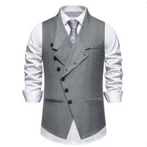 Men's Vintage Solid Color Single Breasted Suit Vest