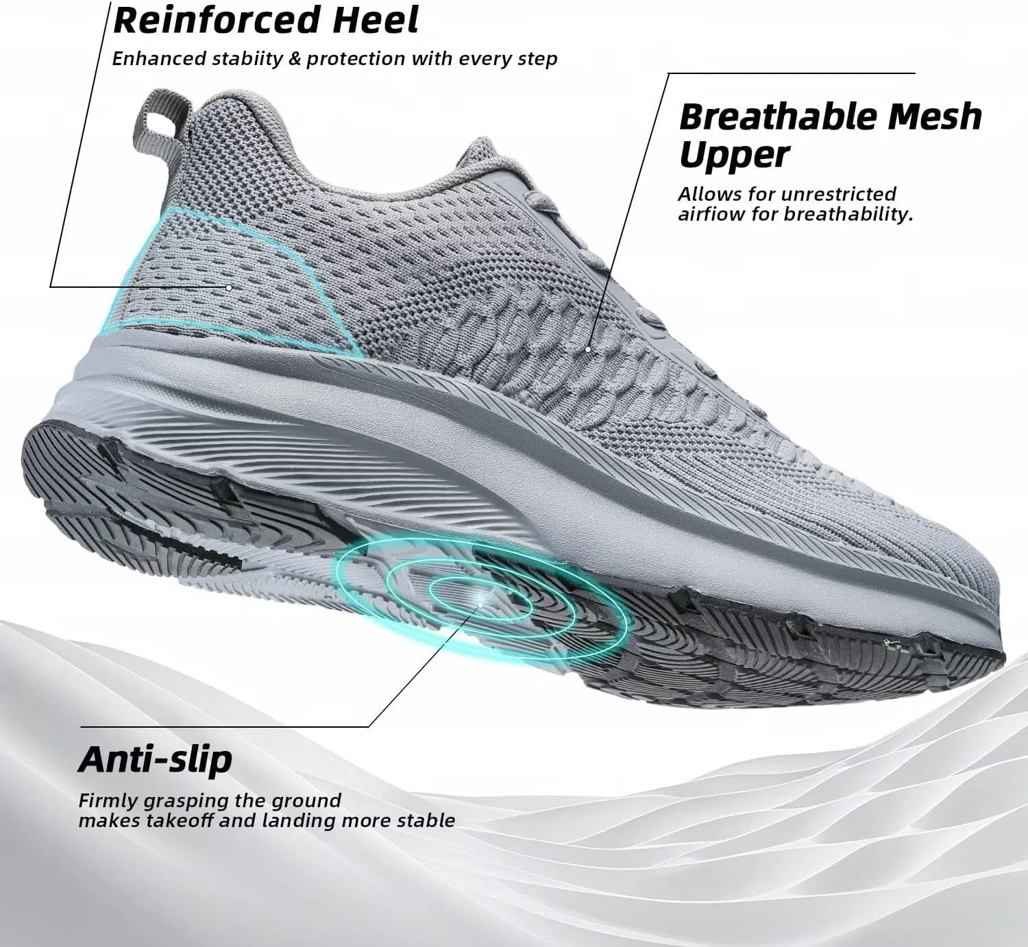 Men's Wide Toe Walking Shoes Casual Trail Running Sneakers Cross-Trainer Tennis Non Slip Athletic Gym Workout Soft Sole