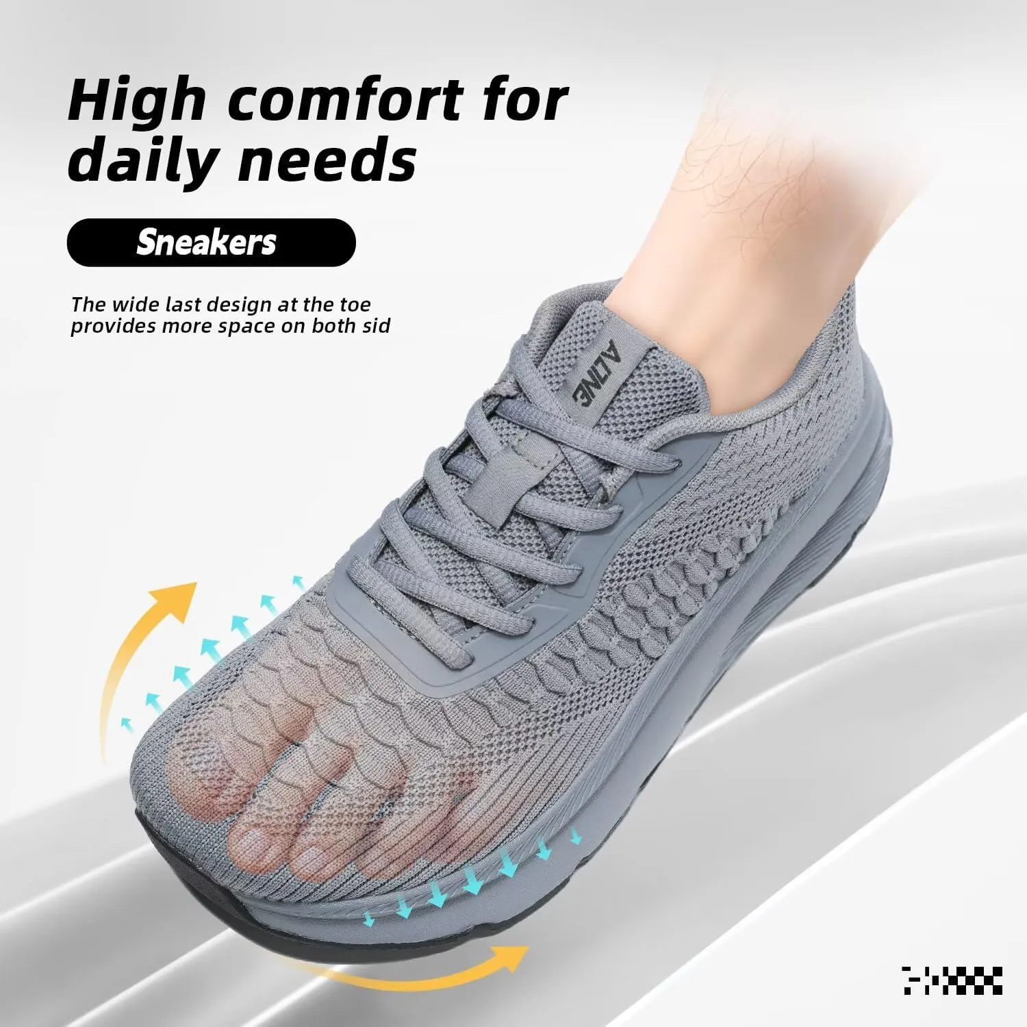 Men's Wide Toe Walking Shoes Casual Trail Running Sneakers Cross-Trainer Tennis Non Slip Athletic Gym Workout Soft Sole