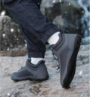 Mens Winter Snow Boots Barefoot Shoes No Slip Wide Toe Box Minimalist Waterproof Shoe Trail Running Hiking Boots Sneakers Outdoor Lace Up Warm Comfortable Mid Calf Booties Hiking Shoes