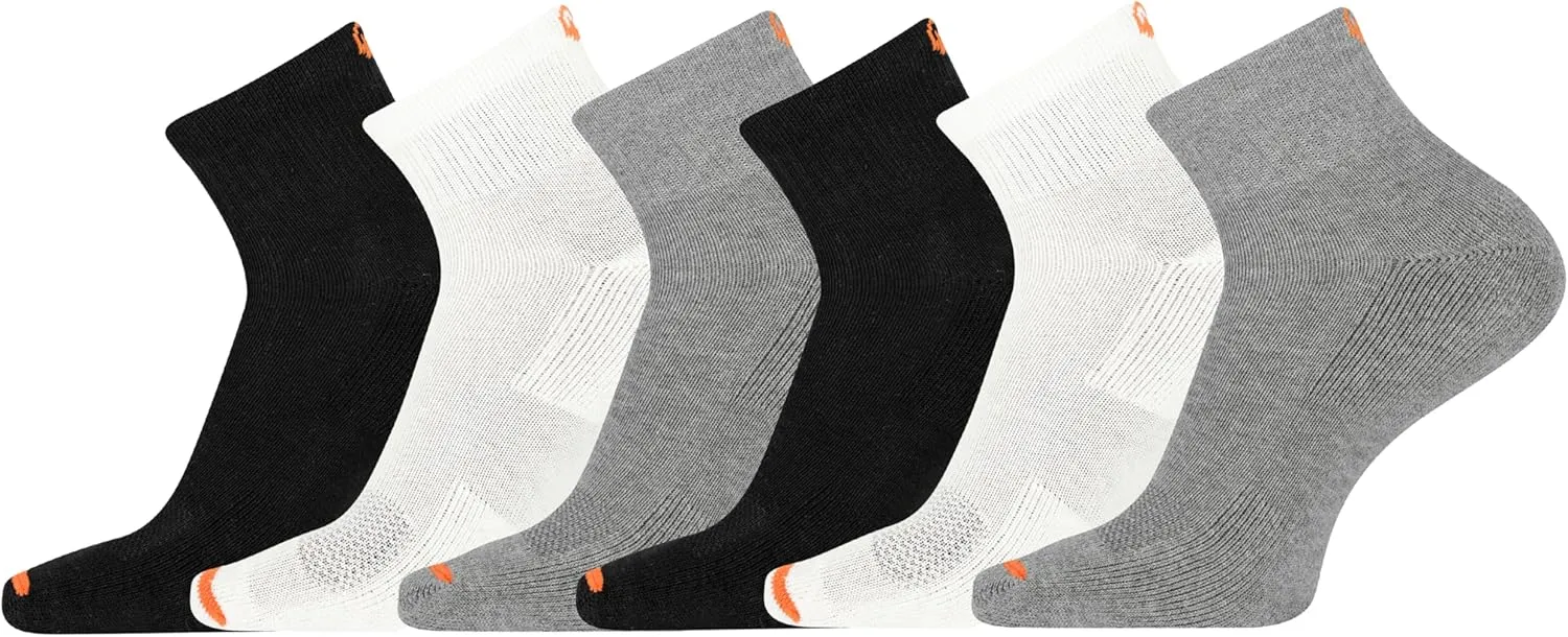 Merrell Men's and Women's Cushioned Cotton Socks-3 Pair Pack-Unisex Breathable Mesh Comfort Zones