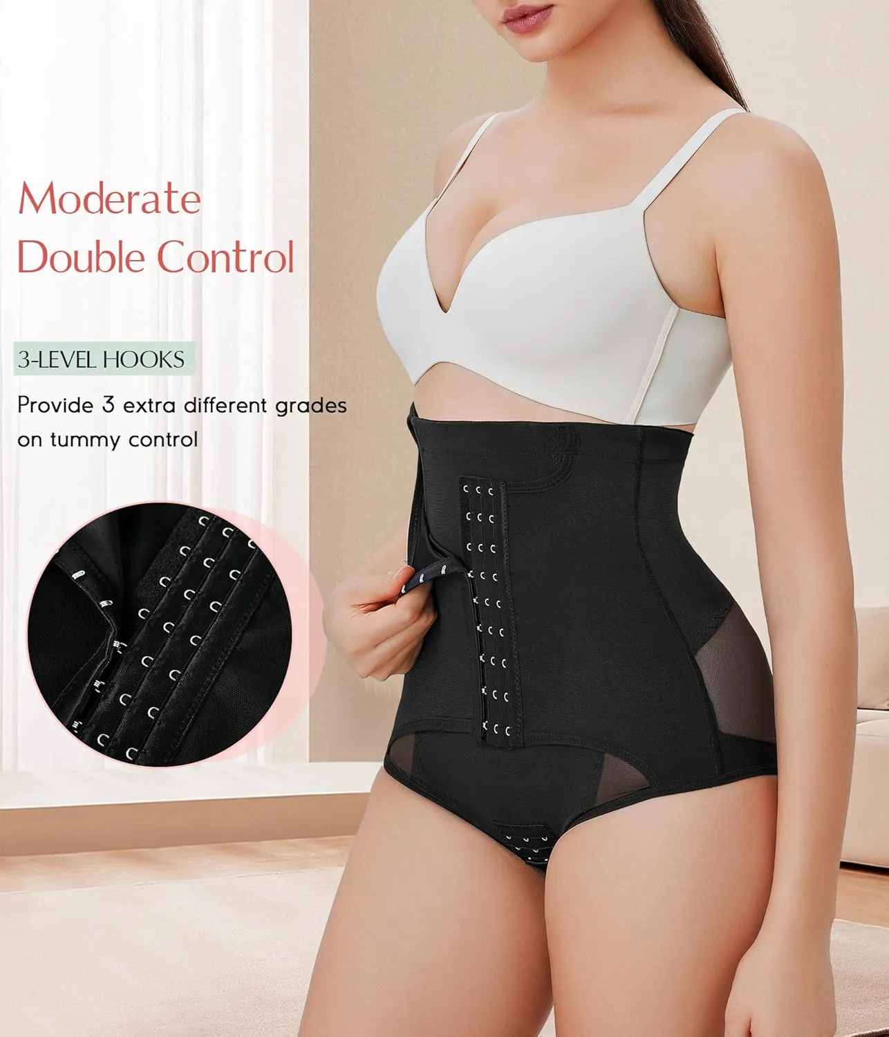 MERYOSZ Butt Lifting Panties High Waisted Tummy Control Shapewear for Women Waist Trainer Mesh Body Shaper Underwear