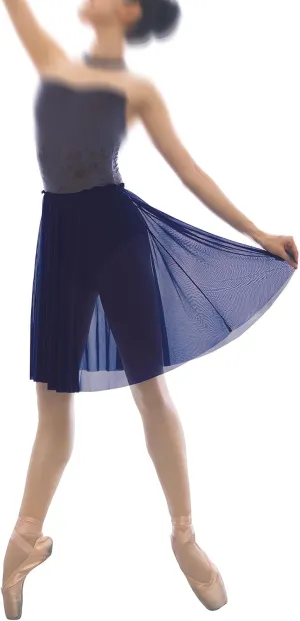 Mesh Ballet Skirt 20.5 Inches Long Practice Skirt Ruffle Elastic Waistband