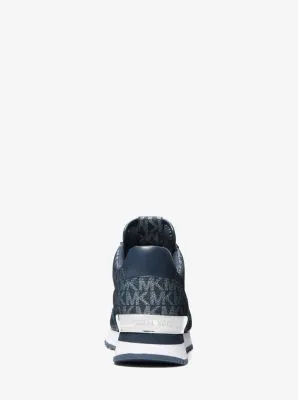 Michael Kors Maddy Two-Tone Logo Trainer navy sneakers