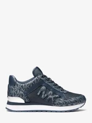 Michael Kors Maddy Two-Tone Logo Trainer navy sneakers