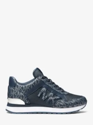 Michael Kors Maddy Two-Tone Logo Trainer navy sneakers