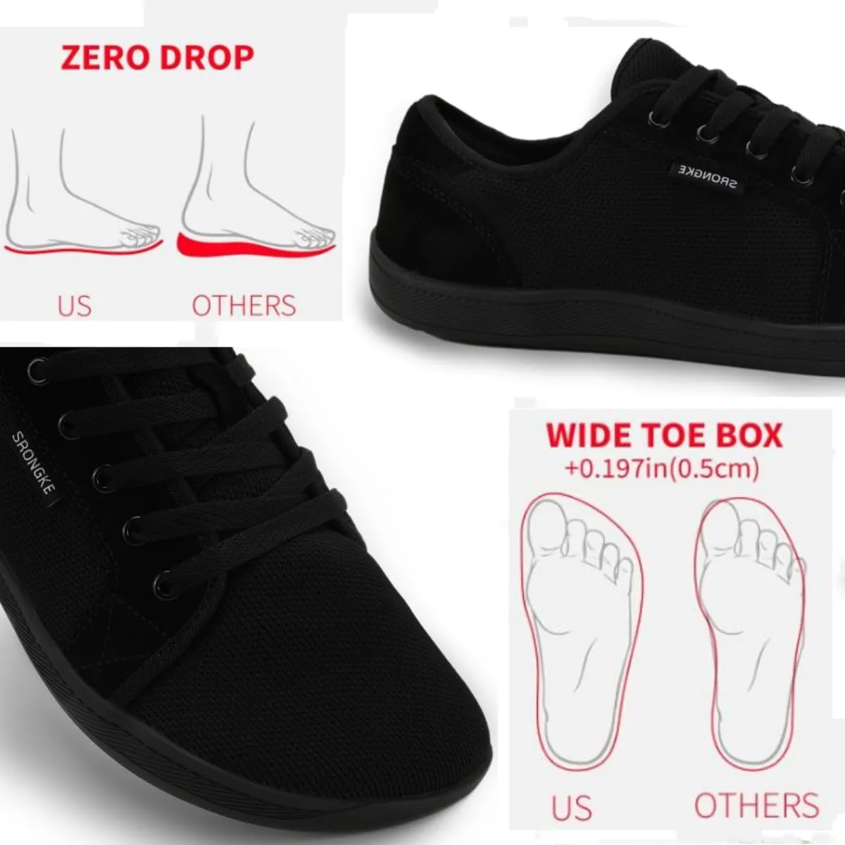 Minimalist Barefoot Shoes Womens Mens | Zero Drop | Wide Width Fashion Breathable Sneaker