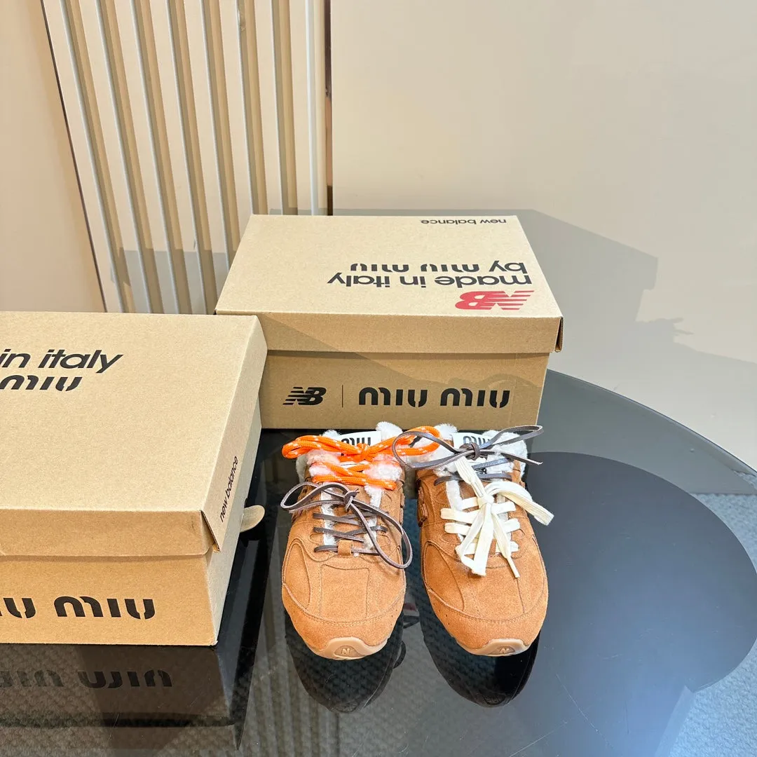 Miu x Balance 530 SL Mule Brown Yellow Suede