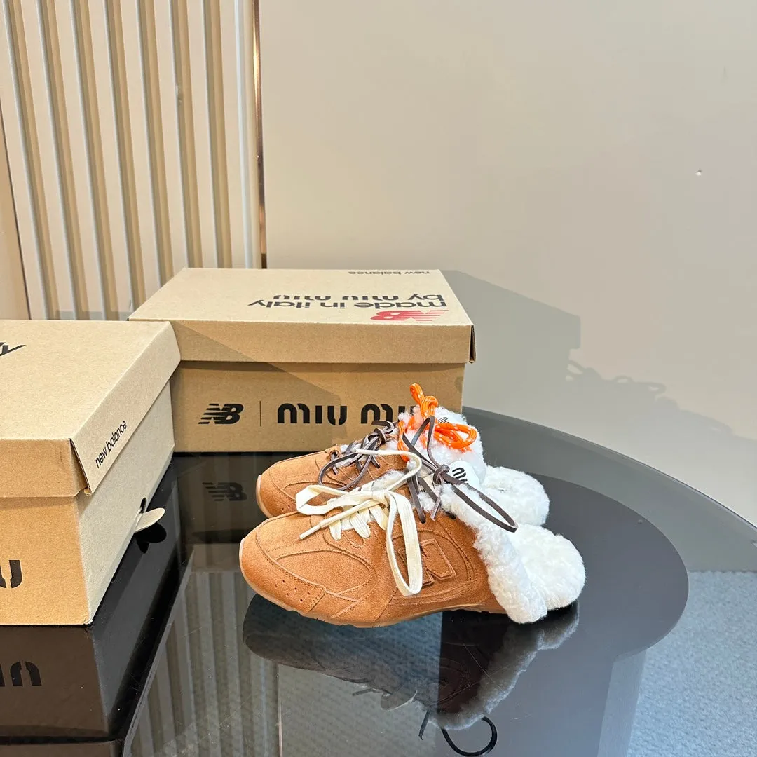 Miu x Balance 530 SL Mule Brown Yellow Suede