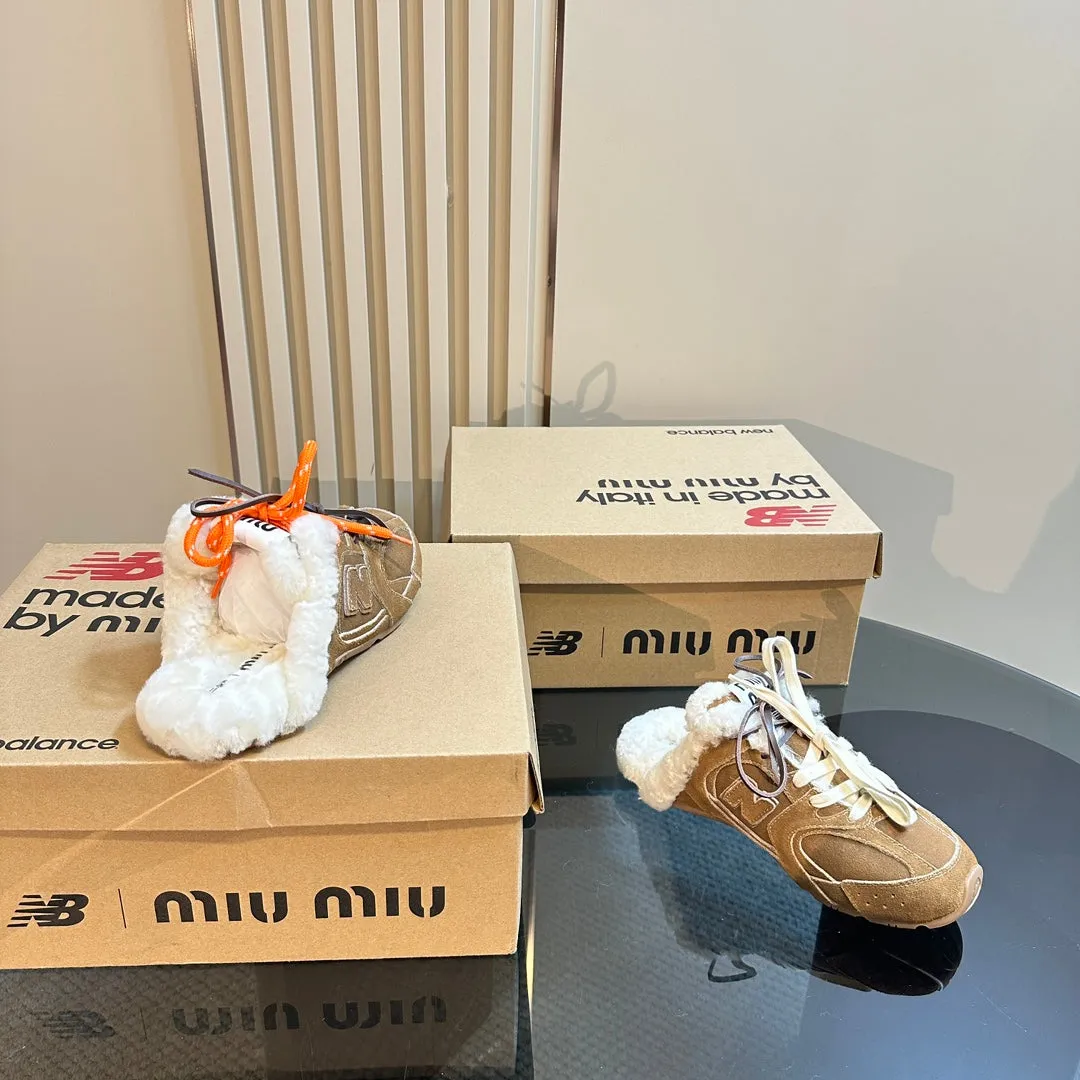 Miu x Balance 530 SL Mule Dark Brown Suede