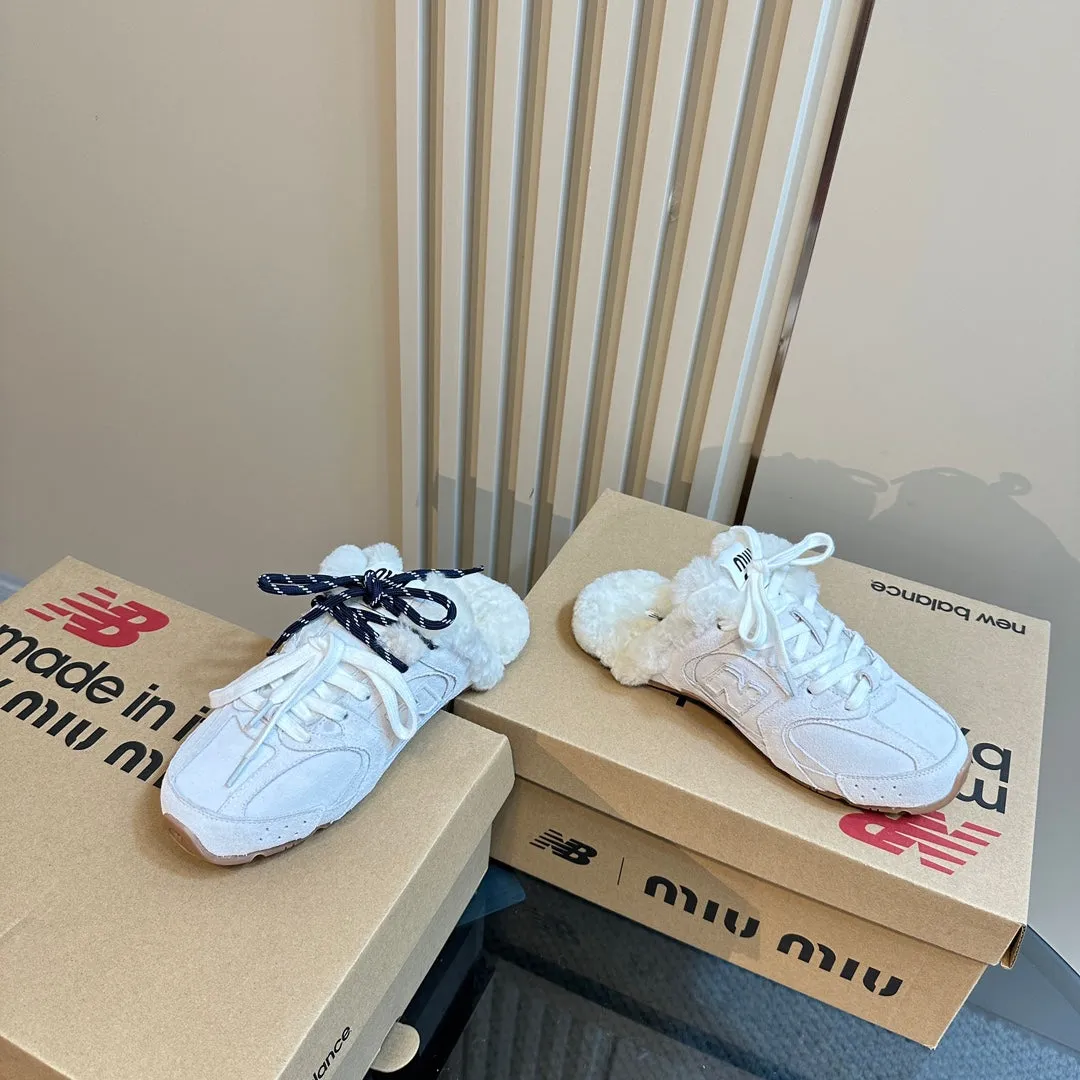 Miu x Balance 530 SL Mule White Suede