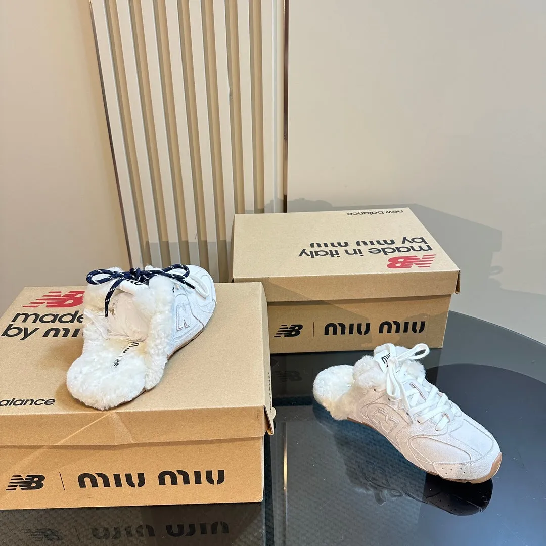 Miu x Balance 530 SL Mule White Suede