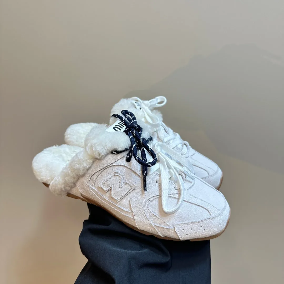 Miu x Balance 530 SL Mule White Suede