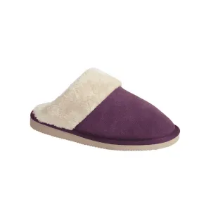 Mokkers KELSEI Womens Suede Mule Slippers Purple
