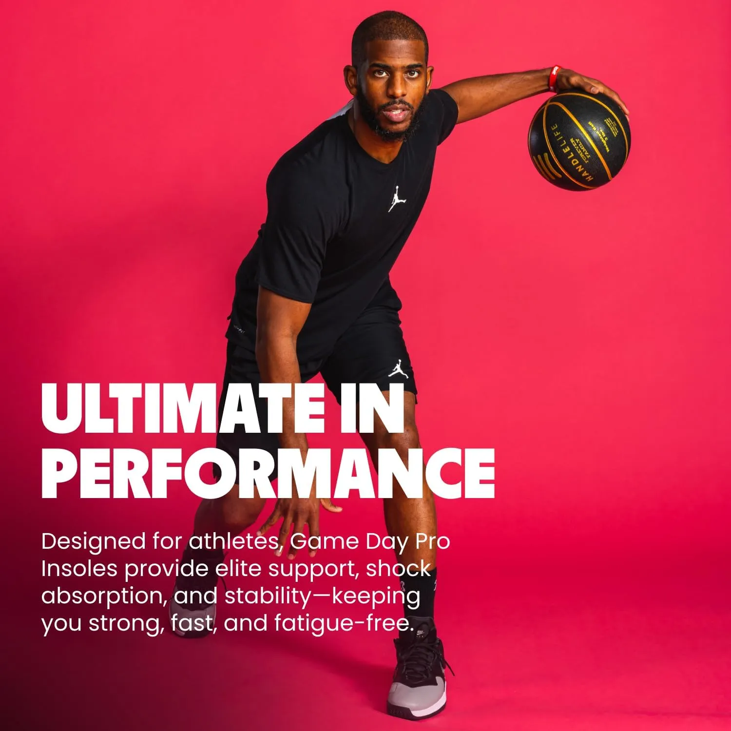 MOVE Game Day Pro- Ultimate Performance Sports Insoles for Basketball, Volleyball, Football, Tennis, Athletics, Baseball, Running, and Active Lifestyle. Extra Shock Absorption (M 12-12.5/WM 13.5-14)