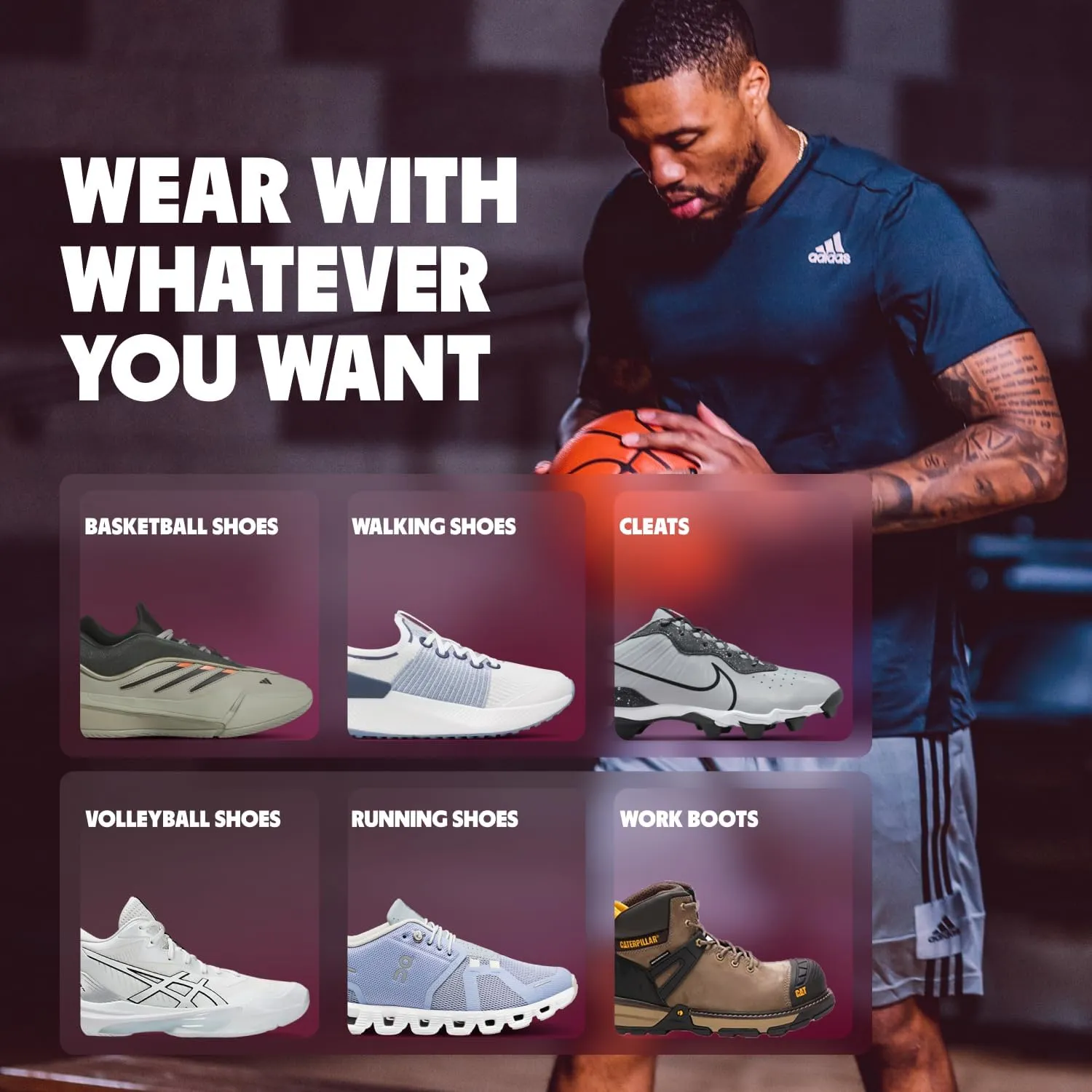 MOVE Game Day Pro- Ultimate Performance Sports Insoles for Basketball, Volleyball, Football, Tennis, Athletics, Baseball, Running, and Active Lifestyle. Extra Shock Absorption (M 12-12.5/WM 13.5-14)