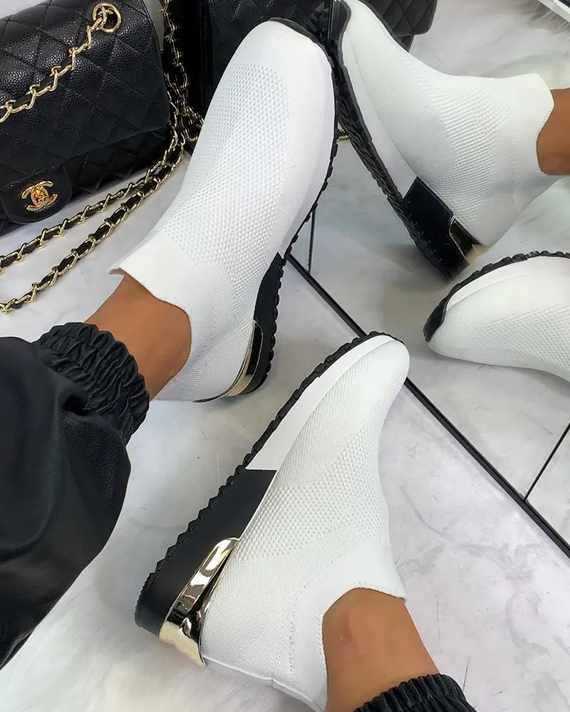 Nanccy Elastic Slip-on Flat Shoes