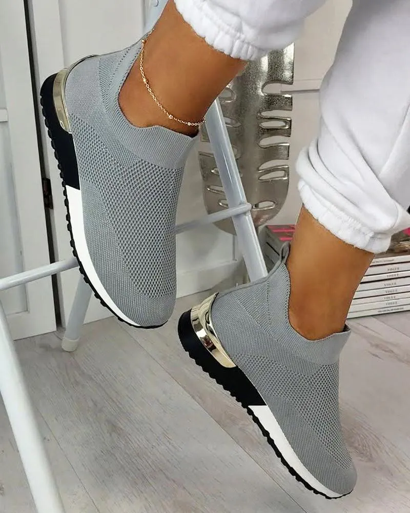 Nanccy Elastic Slip-on Flat Shoes
