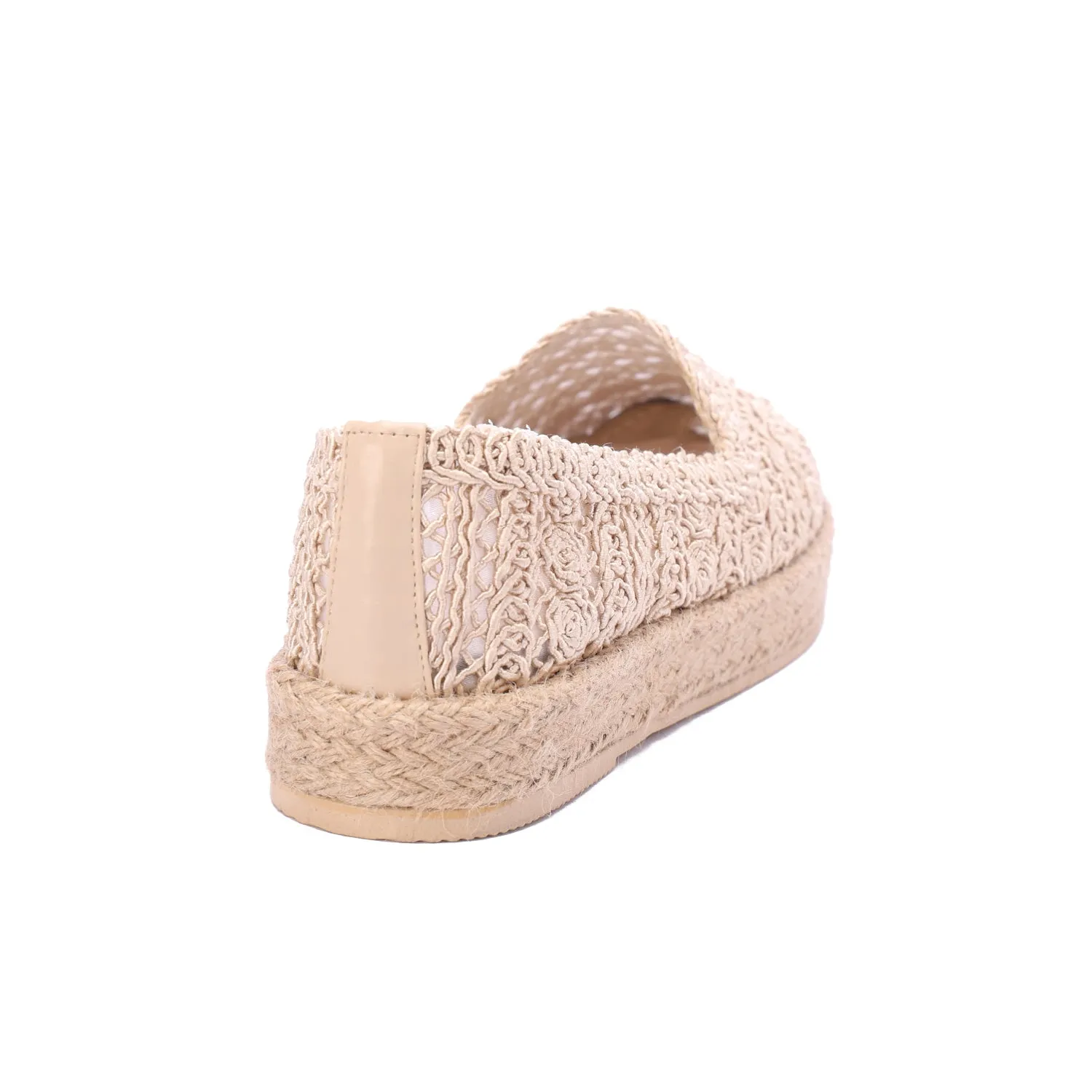 Natural Woven Mule Espadrilles-Beige