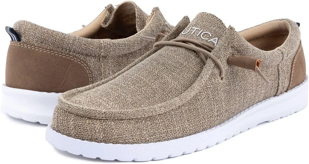 Nautica Men's Comfort Loafers, Slip-On Boat Shoe, Lightweight Casual Stretch Sneaker-Rushford