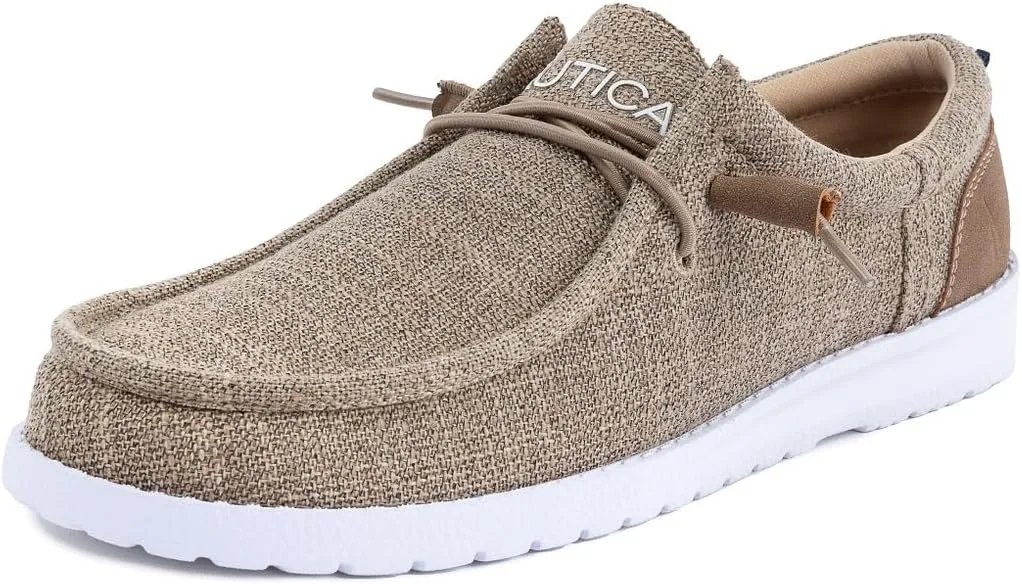 Nautica Men's Comfort Loafers, Slip-On Boat Shoe, Lightweight Casual Stretch Sneaker-Rushford