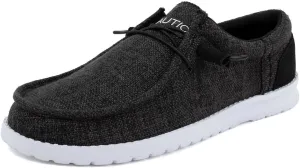 Nautica Men's Comfort Loafers, Slip-On Boat Shoe, Lightweight Casual Stretch Sneaker-Rushford